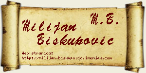 Milijan Biskupović vizit kartica